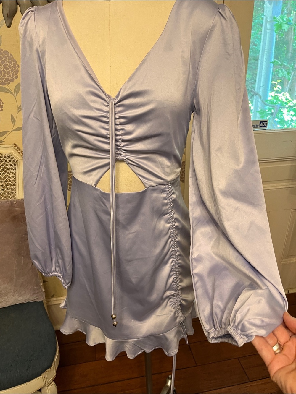 Fashion Nova Lilac Satin Mini Dress